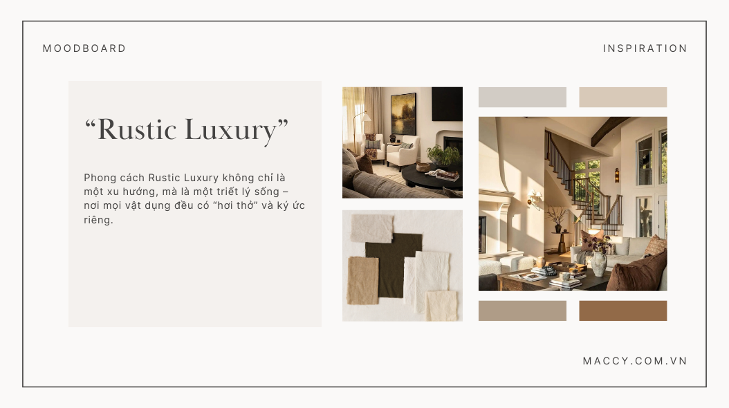 “Rustic Luxury” – Khi vẻ đẹp mộc mạc chạm đến đỉnh cao sang trọng trong trang trí nhà cửa.